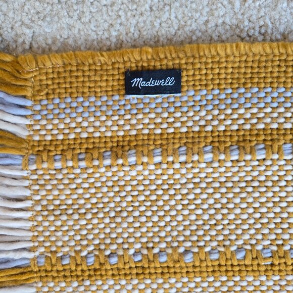 Madewell Chunky Weave Mustard Yellow Gold Scarf - Picture 2 of 6